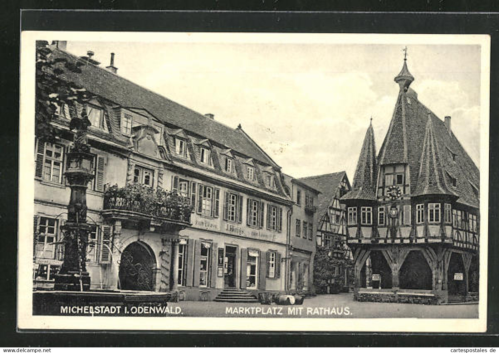 AK Michelstadt I. Odenwald, Das Rathaus Am Marktplatz, Am Brunnen  - Odenwald