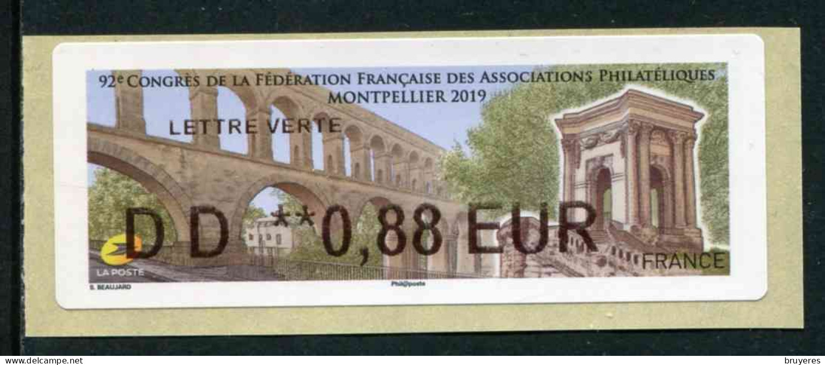 LISA De 2019 - "DD **0,88 EUR - ECOPLI - 92e CONGRES DE LA F.F.A.P. - MONTPELLIER 2019" - 2010-... Illustrated Franking Labels