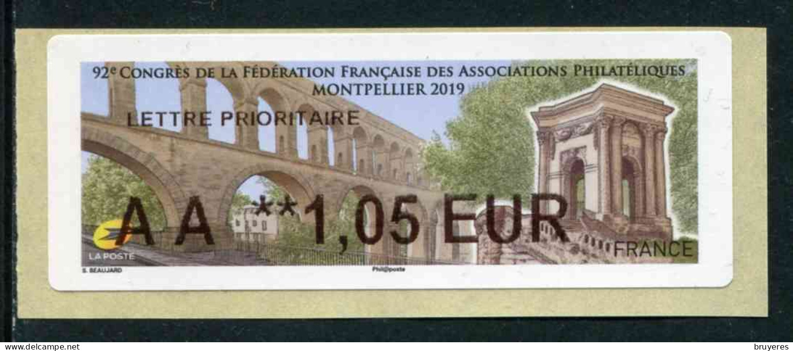 LISA De 2019 - "AA **1,05 EUR - ECOPLI - 92e CONGRES DE LA  F.F.A.P. - MONTPELLIER 2019" - 2010-... Viñetas De Franqueo Illustradas