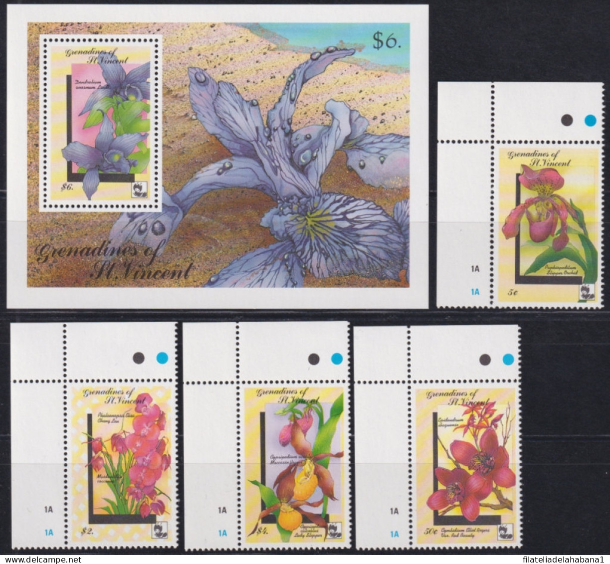 F-EX49001 GRENADINES & ST VINCENT MNH 1992 FLOWER FLORES ORCHID ORQUIDEAS.  - Orchids