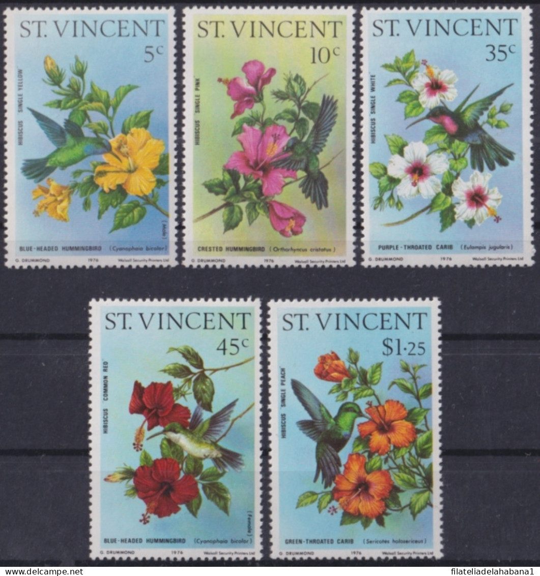 F-EX49224 ST VINCENT MNH 1976 FLOWER FLORES & HUMMINGBIRD BIRD AVES PAJAROS.  - Sonstige & Ohne Zuordnung