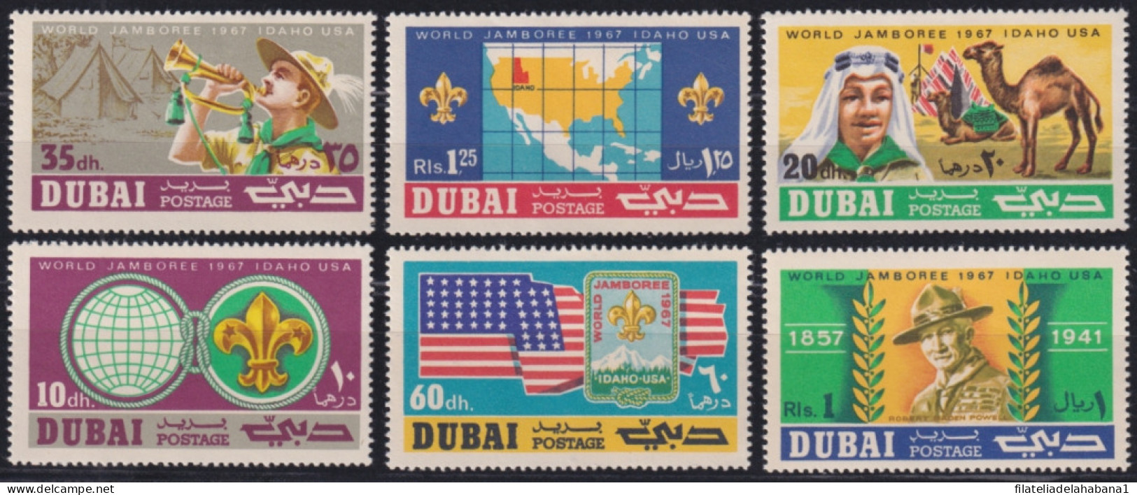 F-EX49553 DUBAI MH 1967 BOYS SCOUTS WORLD JAMBOREE IDAHO CAMEL.  - Nuevos