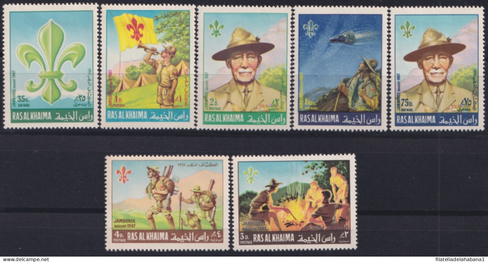 F-EX49554 SAUDI ARABIA RAS AL KHAIMA MH 1967 BOYS SCOUTS JAMBOREE.  - Unused Stamps