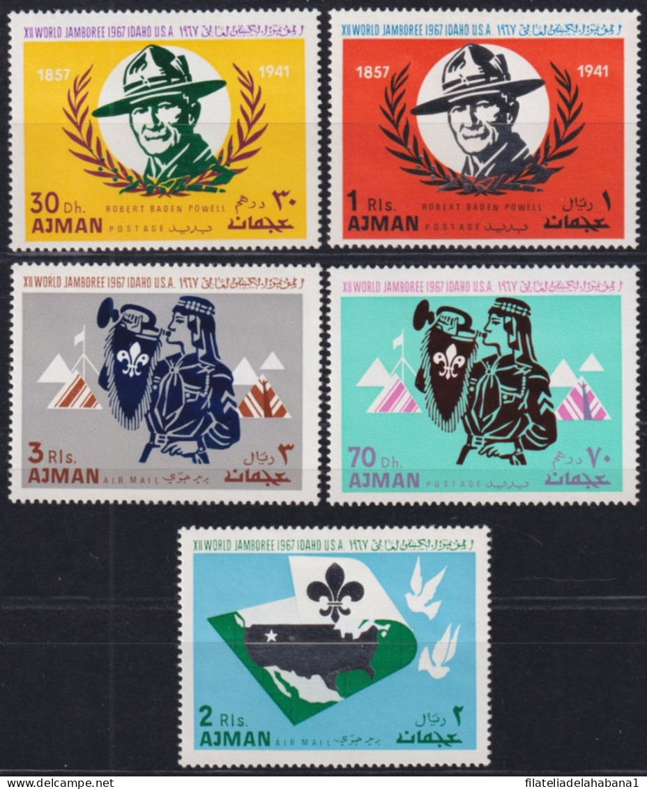 F-EX49557 SAUDI SOUTH ARABIA AJMAN MH 1967 BOYS SCOUTS JAMBOREE. - Ungebraucht