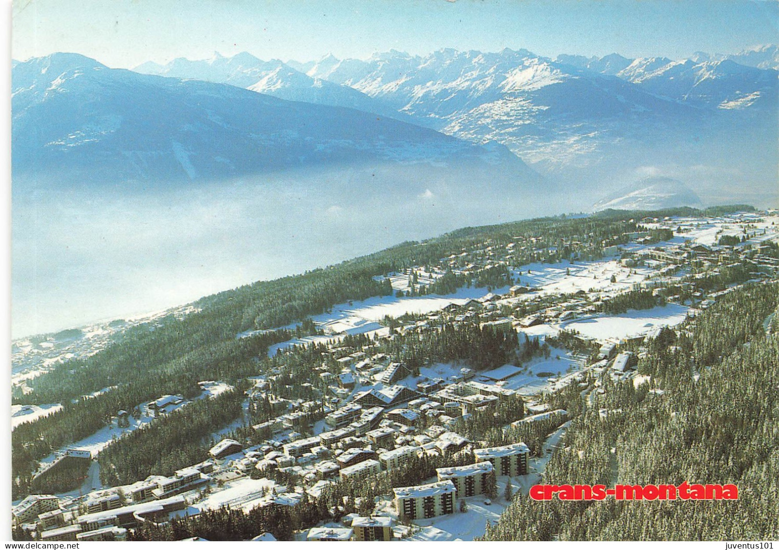 CPSM Crans Montana-La Station Et Les Alpes Valaisannes-Timbre        L2837 - Crans-Montana