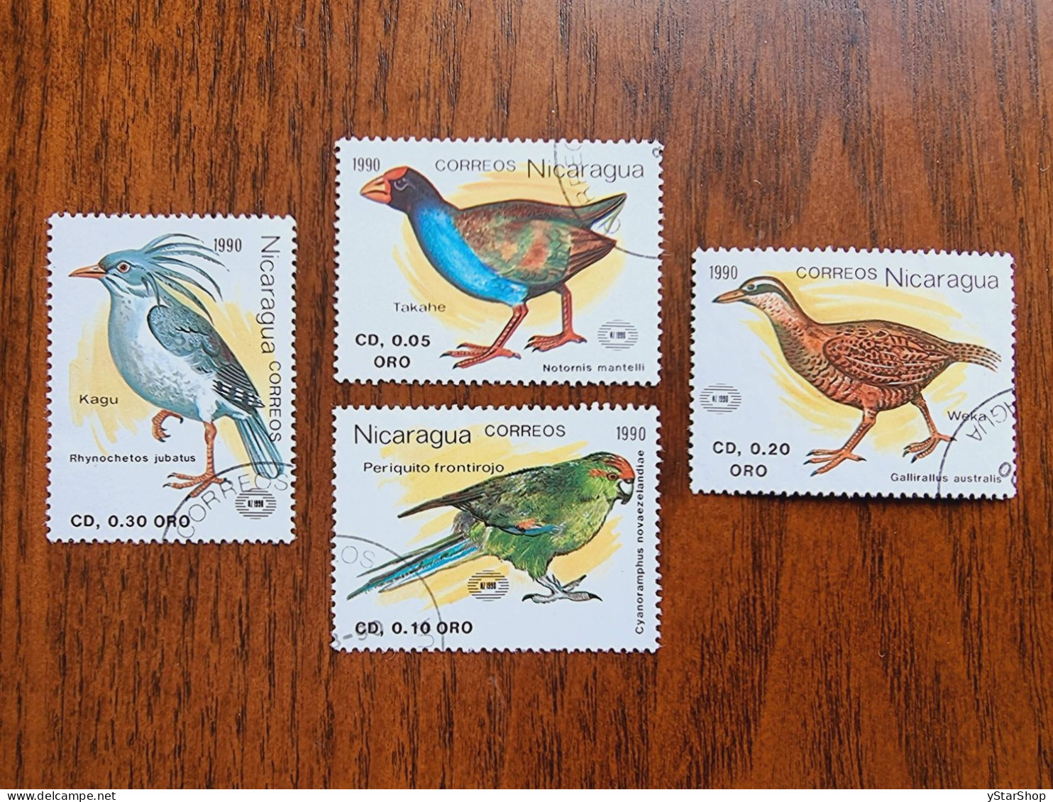 Nicaragua VFU Used Birds 1990 Stamp Set NI 1814-17 - Nicaragua