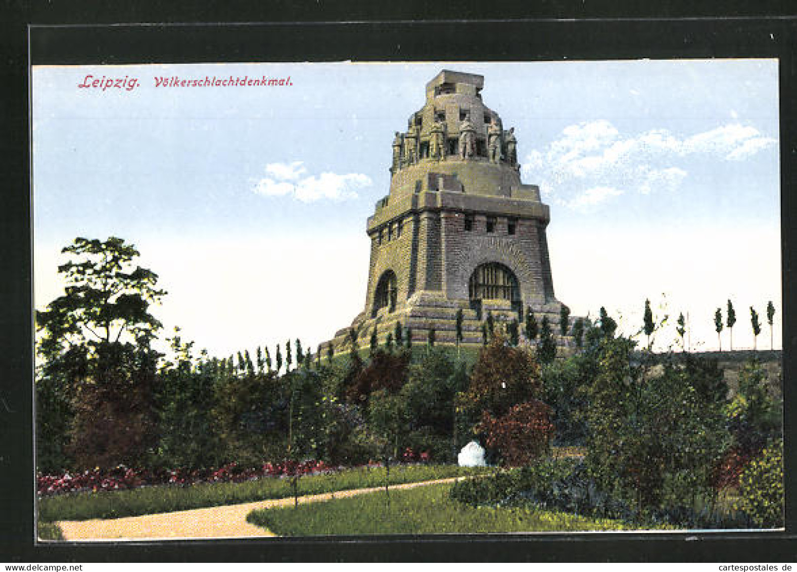 AK Leipzig, Völkerschlachtdenkmal, Parkanlage  - Monumenten