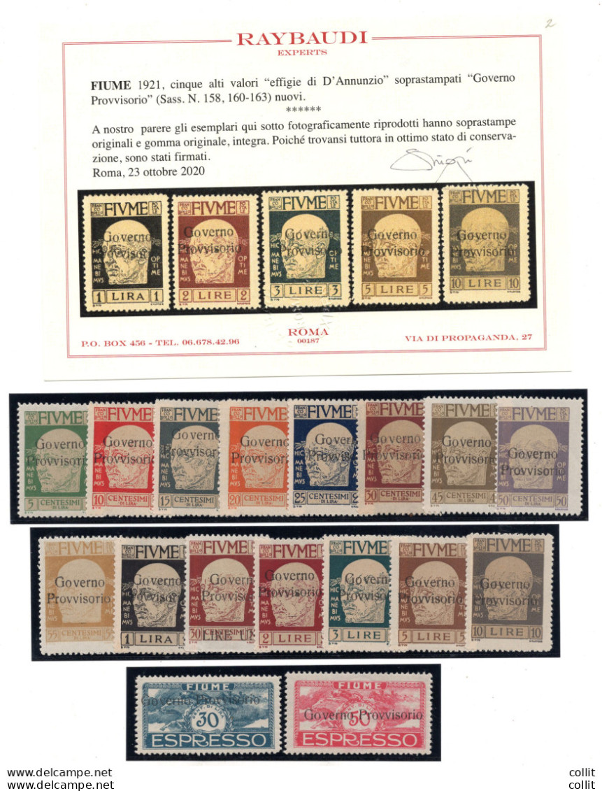 Fiume - Governo Provvisorio N. 149/163 + Espressi N. 5/6 Serie - Other & Unclassified