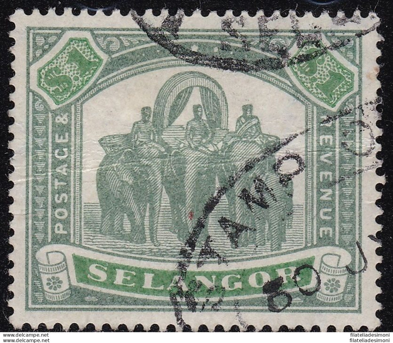 1895 SELANGOR, SG  N° 61 $1 Green And Yellow-green  USED - Altri & Non Classificati