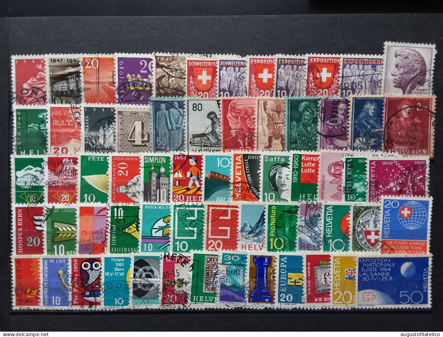 SVIZZERA Anni '30/'50 - 60 Francobolli Differenti Timbrati + Spese Postali - Usati