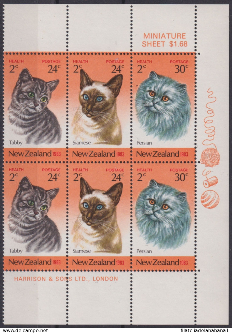 F-EX49255 NEW ZEALAND MNH 1983 FELINE CAT GATOS FELINOS.  - Chats Domestiques