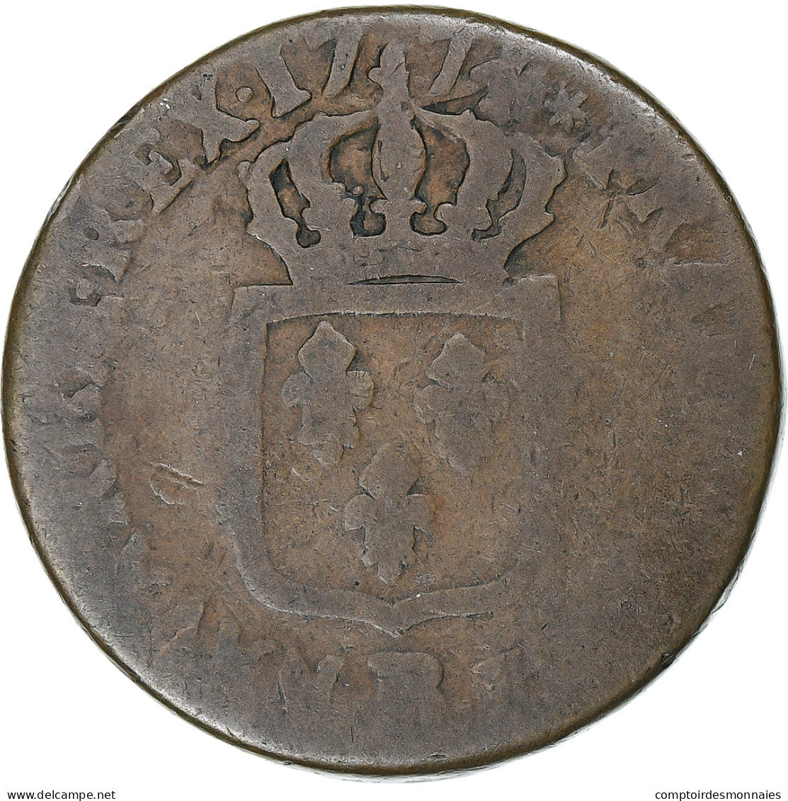 France, Louis XV, Sol à La Vieille Tête, 1774, Strasbourg, Cuivre, TB - 1715-1774 Lodewijk XV