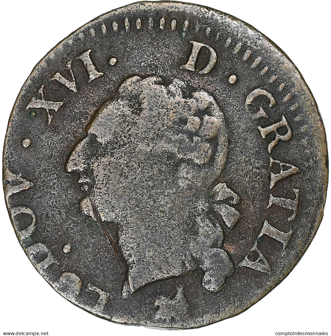 France, Louis XVI, Liard, 1791, Rouen, 2ème Semestre, Cuivre, TB+, Gadoury:348 - 1774-1791 Ludwig XVI.