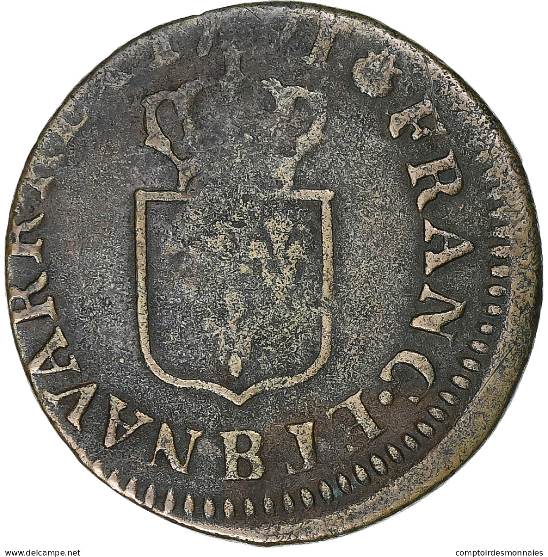 France, Louis XVI, Liard, 1791, Rouen, 2ème Semestre, Cuivre, TB+, Gadoury:348 - 1774-1791 Ludwig XVI.