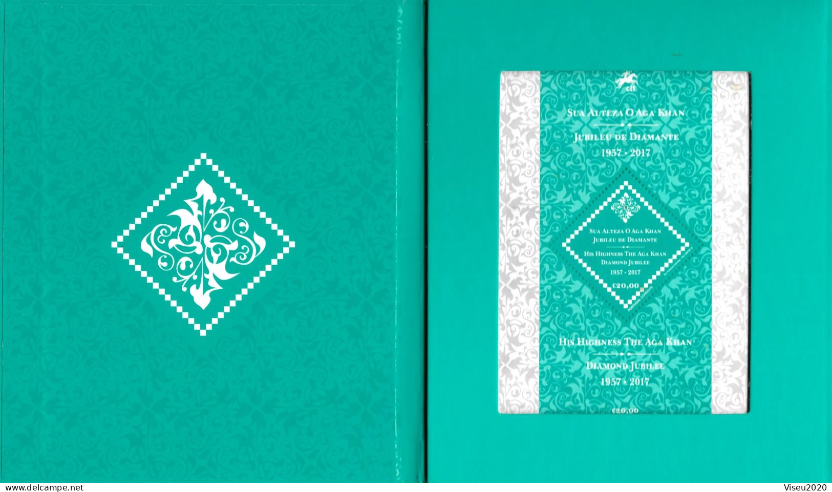 Portugal 2018 Aga Khan Jubilee Bloc Spécial Véritable Diamant Special Souvenir Sheet Real Diamond Islam Ismaili - Neufs