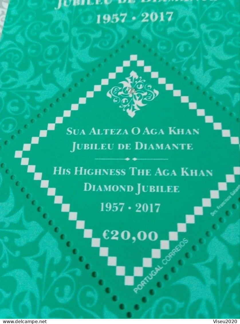 Portugal 2018 Aga Khan Jubilee Bloc Spécial Véritable Diamant Special Souvenir Sheet Real Diamond Islam Ismaili - Unused Stamps