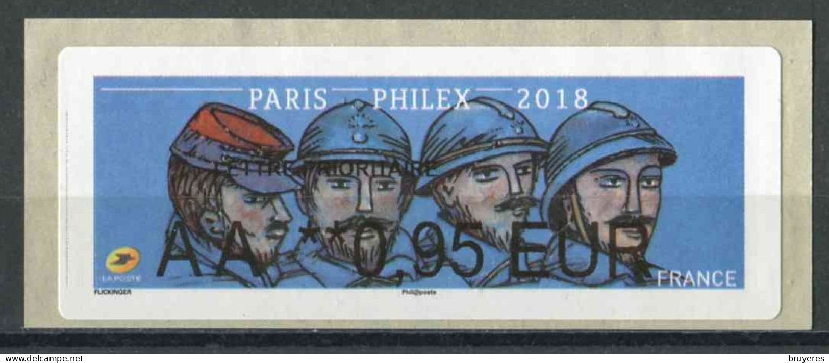 Timbre De Distributeur De 2018 "LETTRE PRIORITAIRE AA **0,95 EUR - PARIS  PHILEX 2018" - 2010-... Vignettes Illustrées