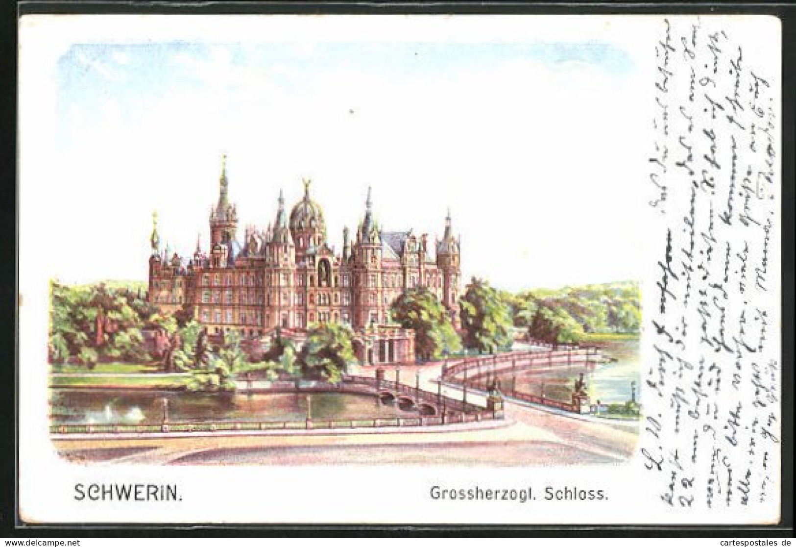 Lithographie Schwerin I. Meckl., Grossherzogl. Schloss  - Schwerin