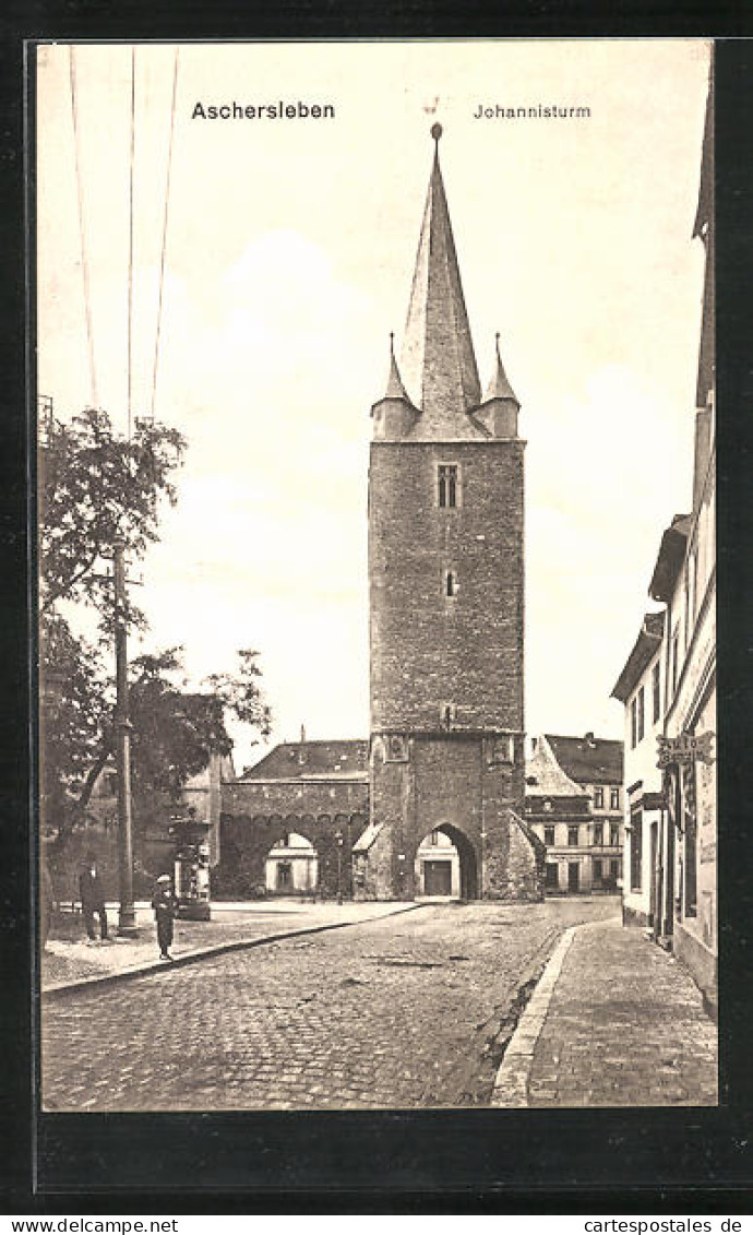 AK Aschersleben, Blick Auf Johannisturm  - Aschersleben