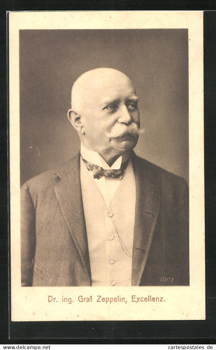AK Portrait Dr. Ing. Ferdinand Graf Von Zeppelin  - Dirigeables