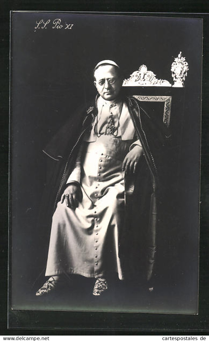 AK Papst Pius XI. Auf Thron  - Papi
