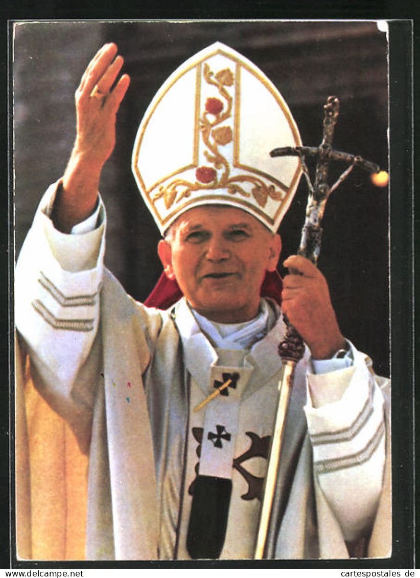 AK Papst Johannes Paul II. Mit Zepter  - Papes