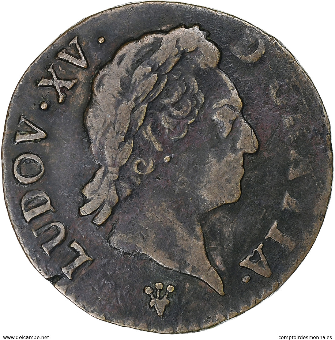 France, Louis XV, 1/2 Sol à La Vieille Tête, 1770, Reims, Cuivre, TB+ - 1715-1774 Louis XV Le Bien-Aimé