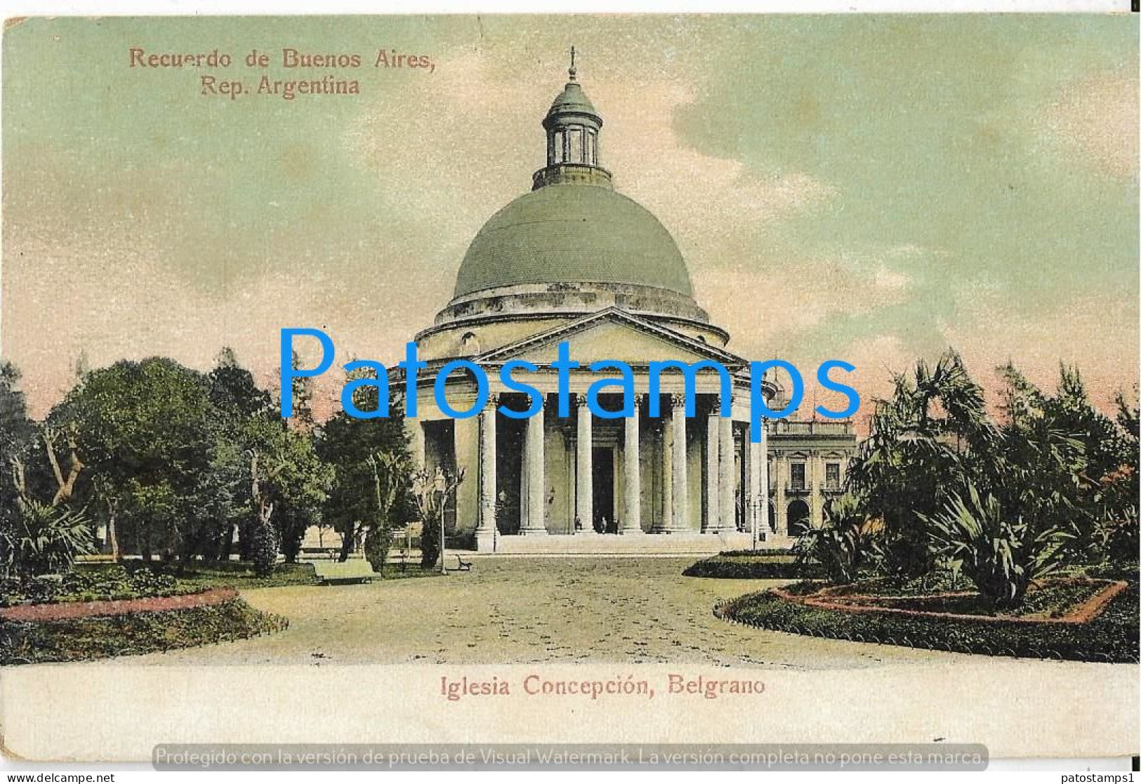 226774 ARGENTINA BUENOS AIRES BELGRANO CHURCH IGLESIA CONCEPCION CUT DAMAGED POSTAL POSTCARD - Argentina