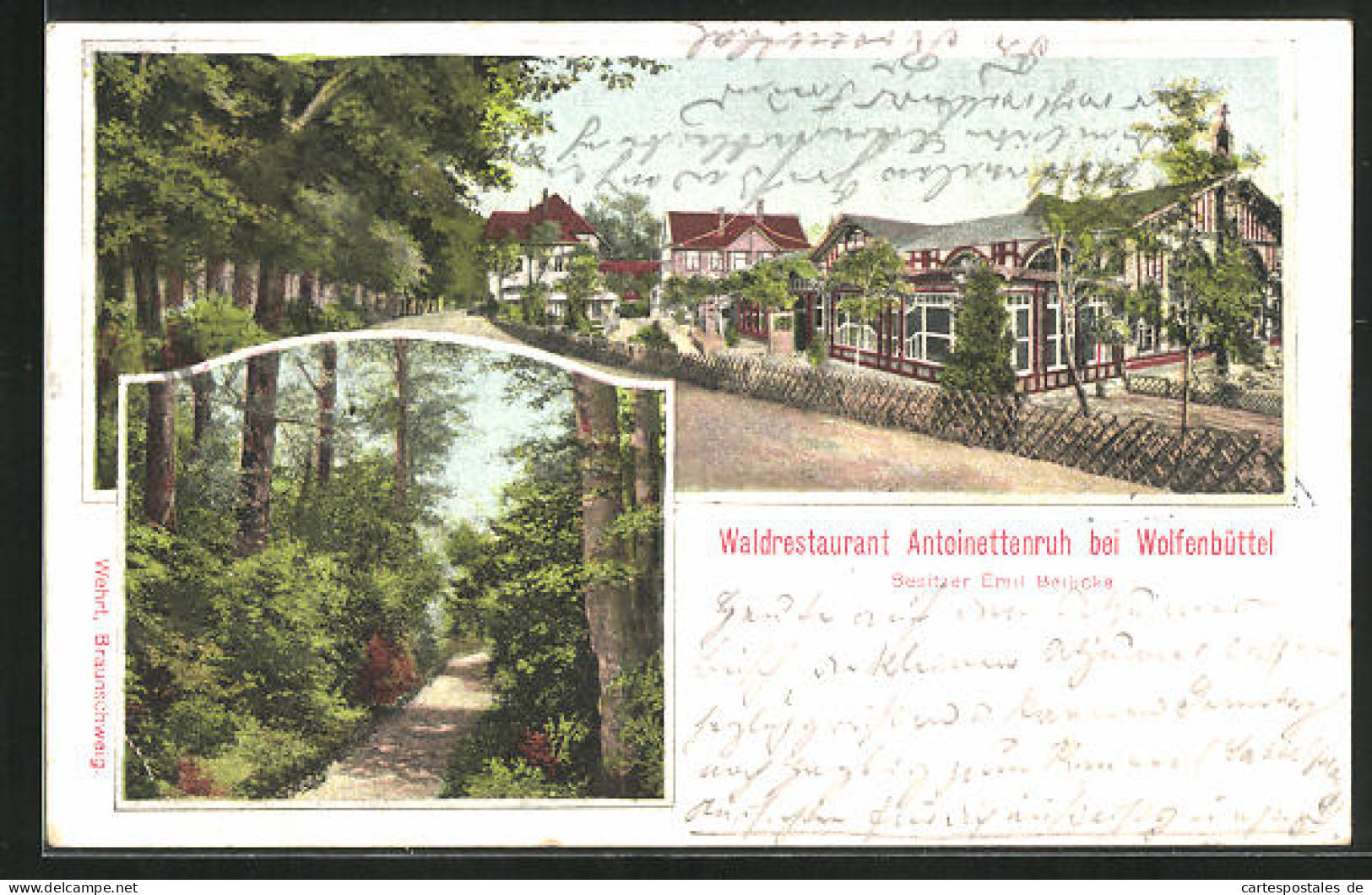 AK Wolfenbüttel, Wald-Restaurant Antionettenruh, Emil Beilicke  - Wolfenbuettel