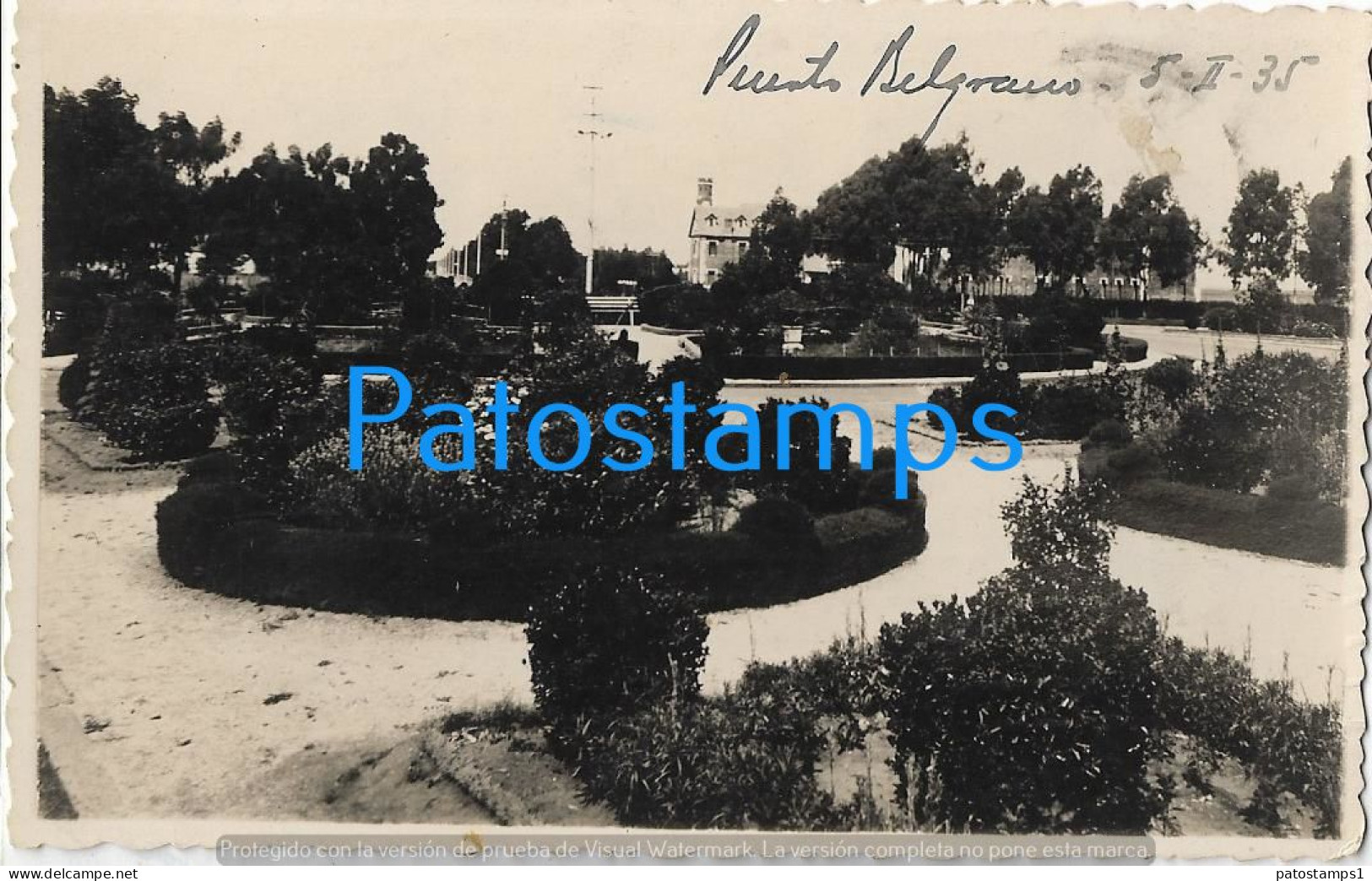 226792 ARGENTINA BUENOS AIRES PUERTO BELGRANO VISTA DE LA PLAZA SQUARE YEAR 1935 POSTAL POSTCARD - Argentina