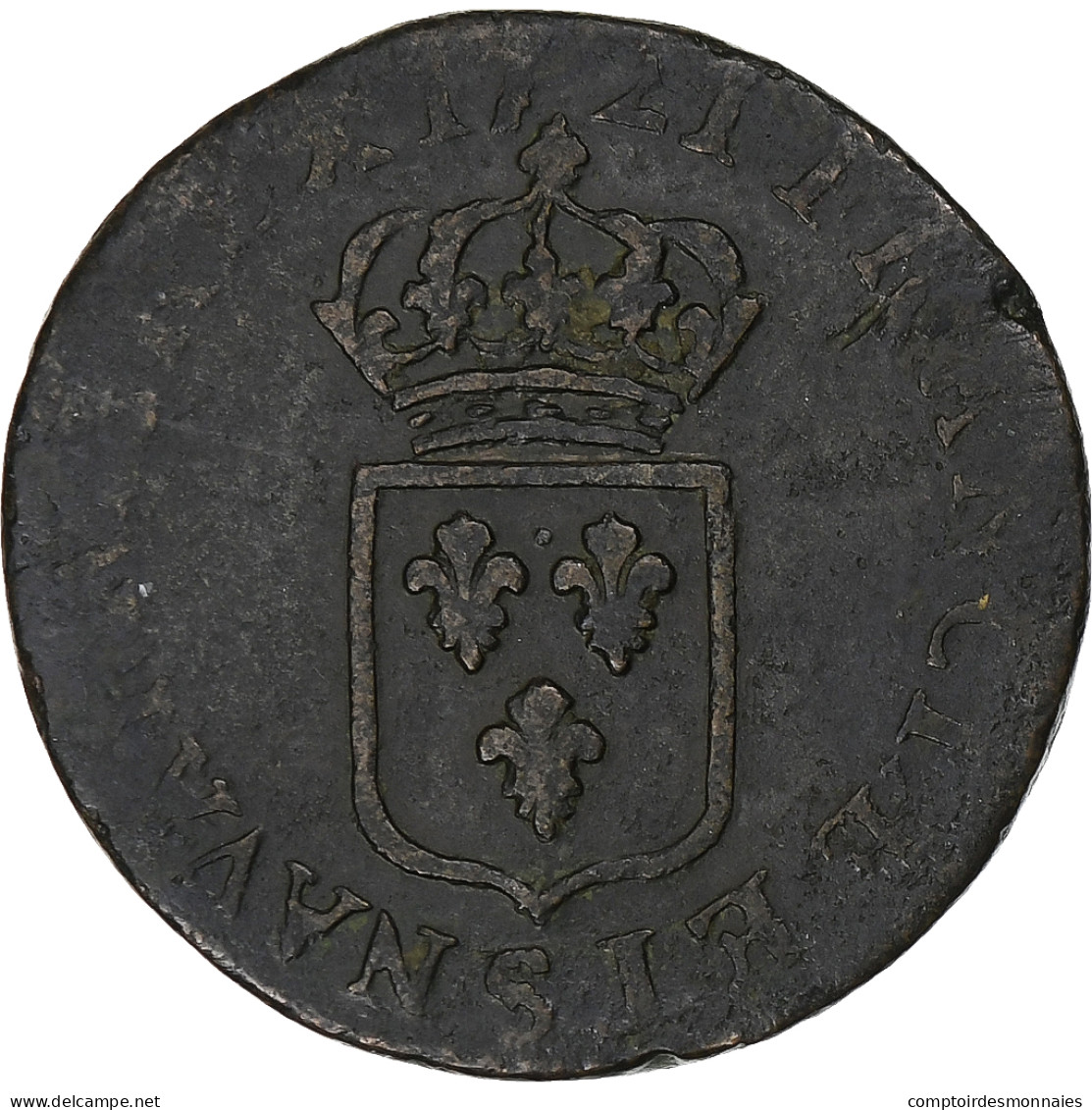 France, Louis XV, Liard Au Buste Enfantin, 1721, Reims, Cuivre, TB, Gadoury:270 - 1715-1774 Lodewijk XV