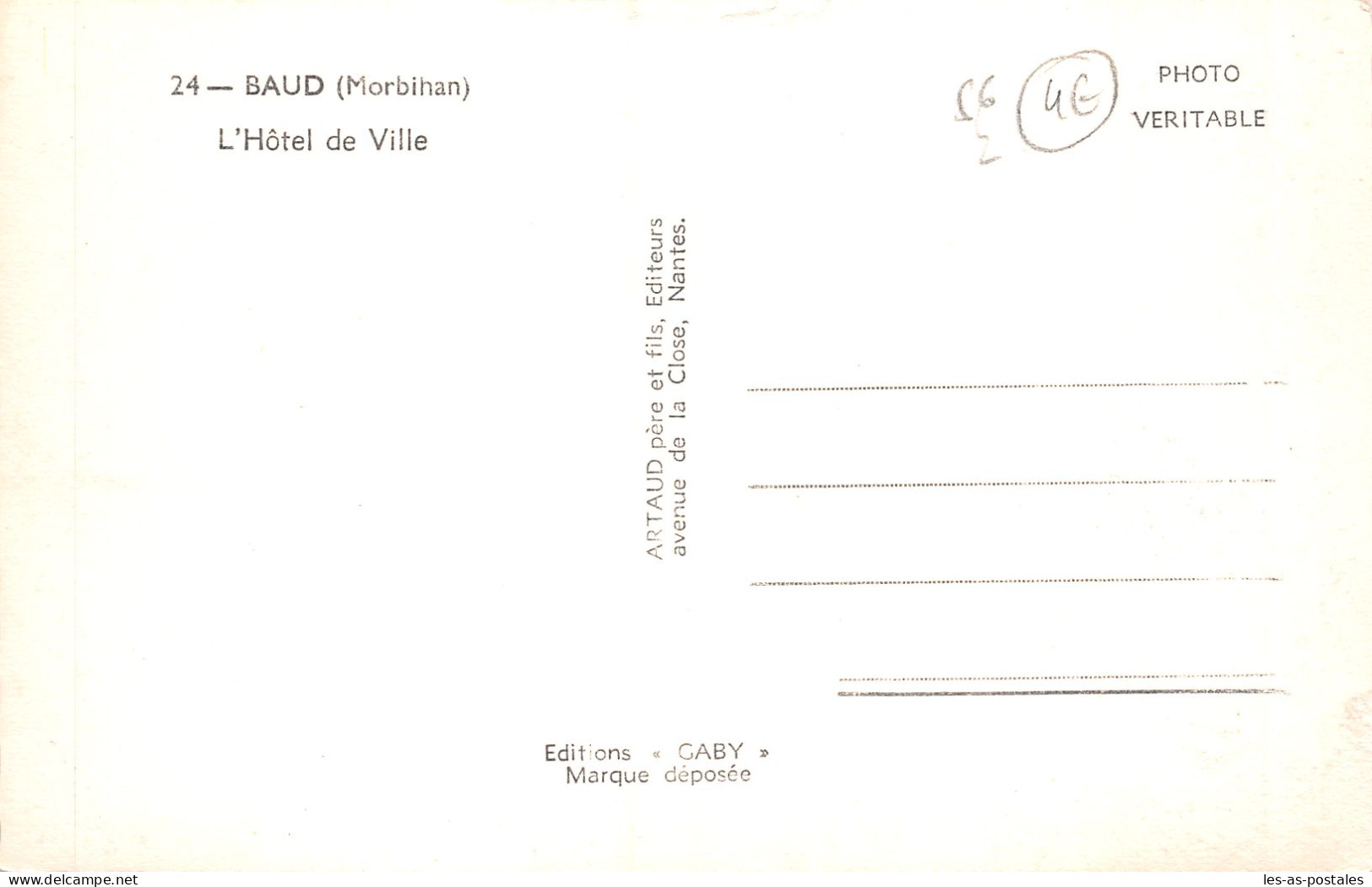 56 BAUD L HOTEL DE VILLE - Baud
