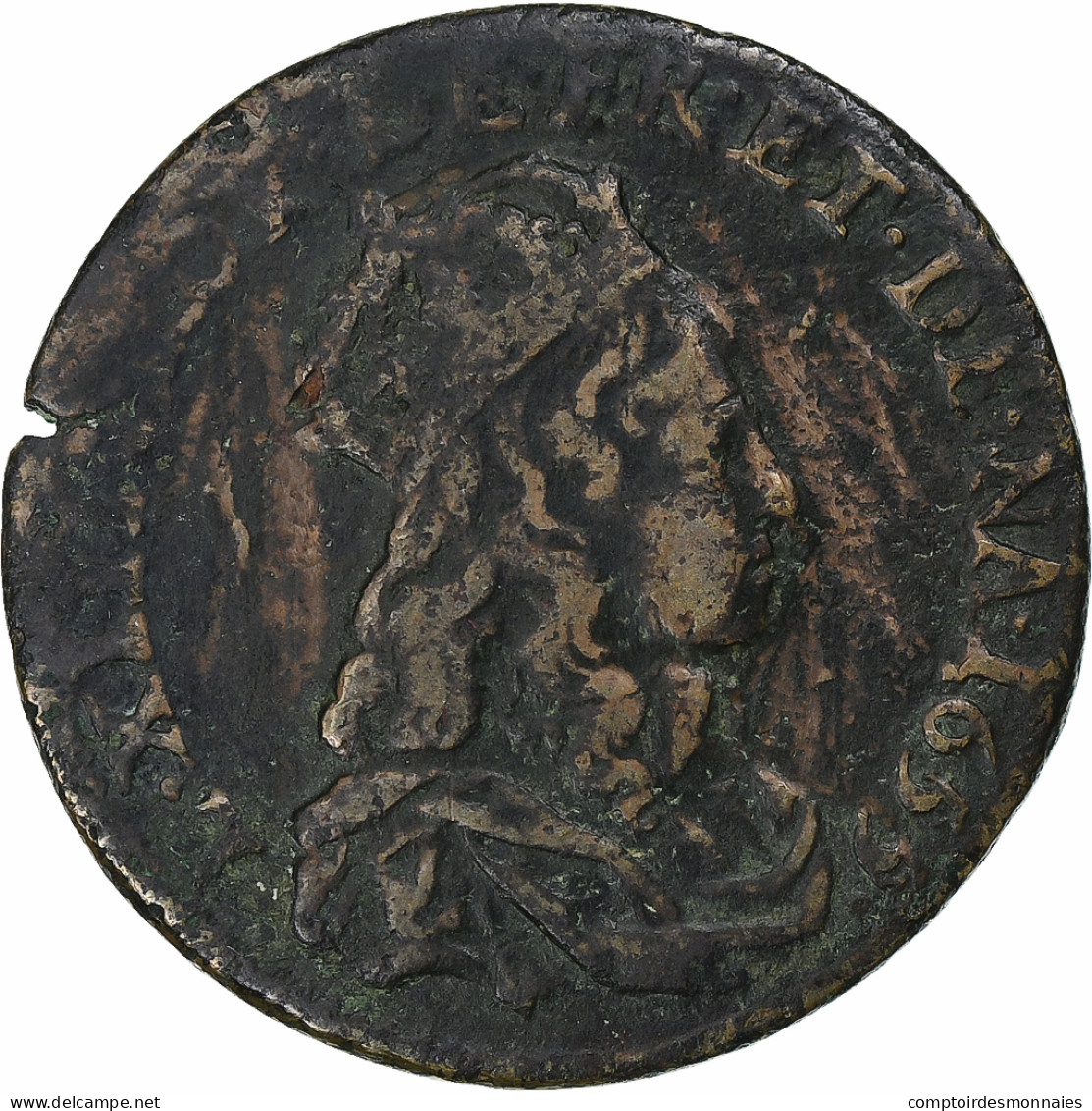 France, Louis XIV, Liard, 1655, Vimy, Cuivre, TB+, Gadoury:80 - 1643-1715 Ludwig XIV.