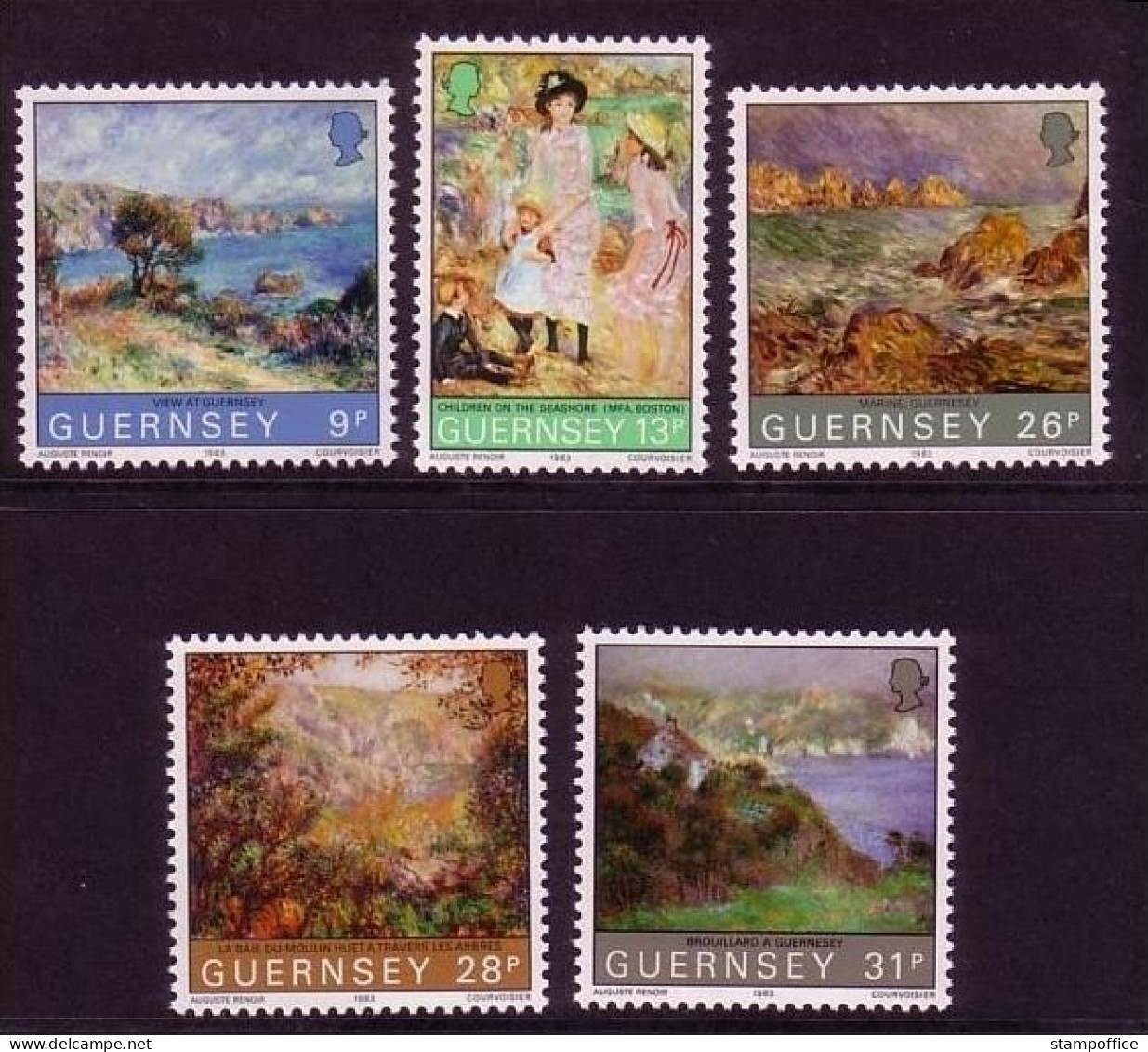 GUERNSEY MI-NR. 269-273 POSTFRISCH(MINT) PIERRE AUGUSTE RENOIR 1983 - Guernesey