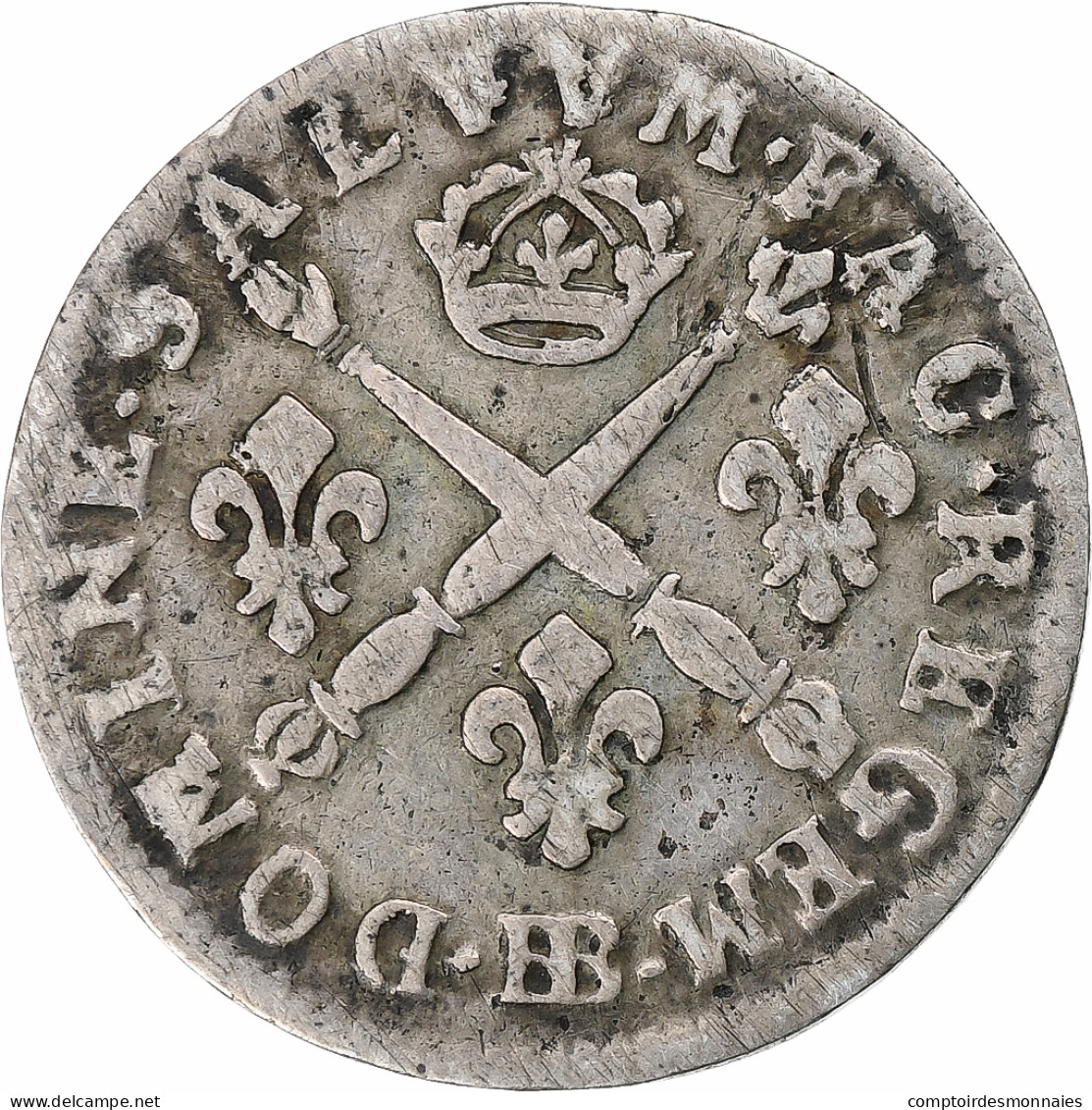 France, Louis XIV, 5 Sols Aux Insignes, 1704, Strasbourg, Argent, TB+ - 1643-1715 Luis XIV El Rey Sol