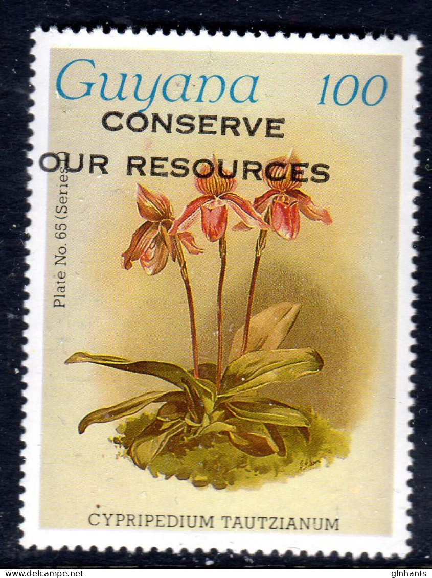GUYANA - 1988 REICHENBACHIA ORCHIDS OVERPRINTED CONSERVE OUR RESOURCES PLATE 65 SERIES 1 FINE MNH ** SG 2434 - Guyana (1966-...)