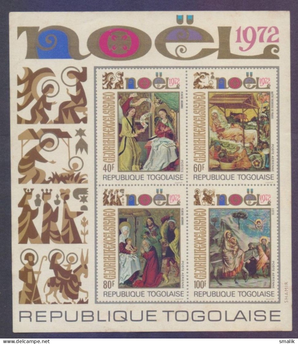 Republic TOGO (Togolaise) 1972 - Christmas Paintings, Noel, IMPERF Miniature Sheet, MNH - Togo (1960-...)
