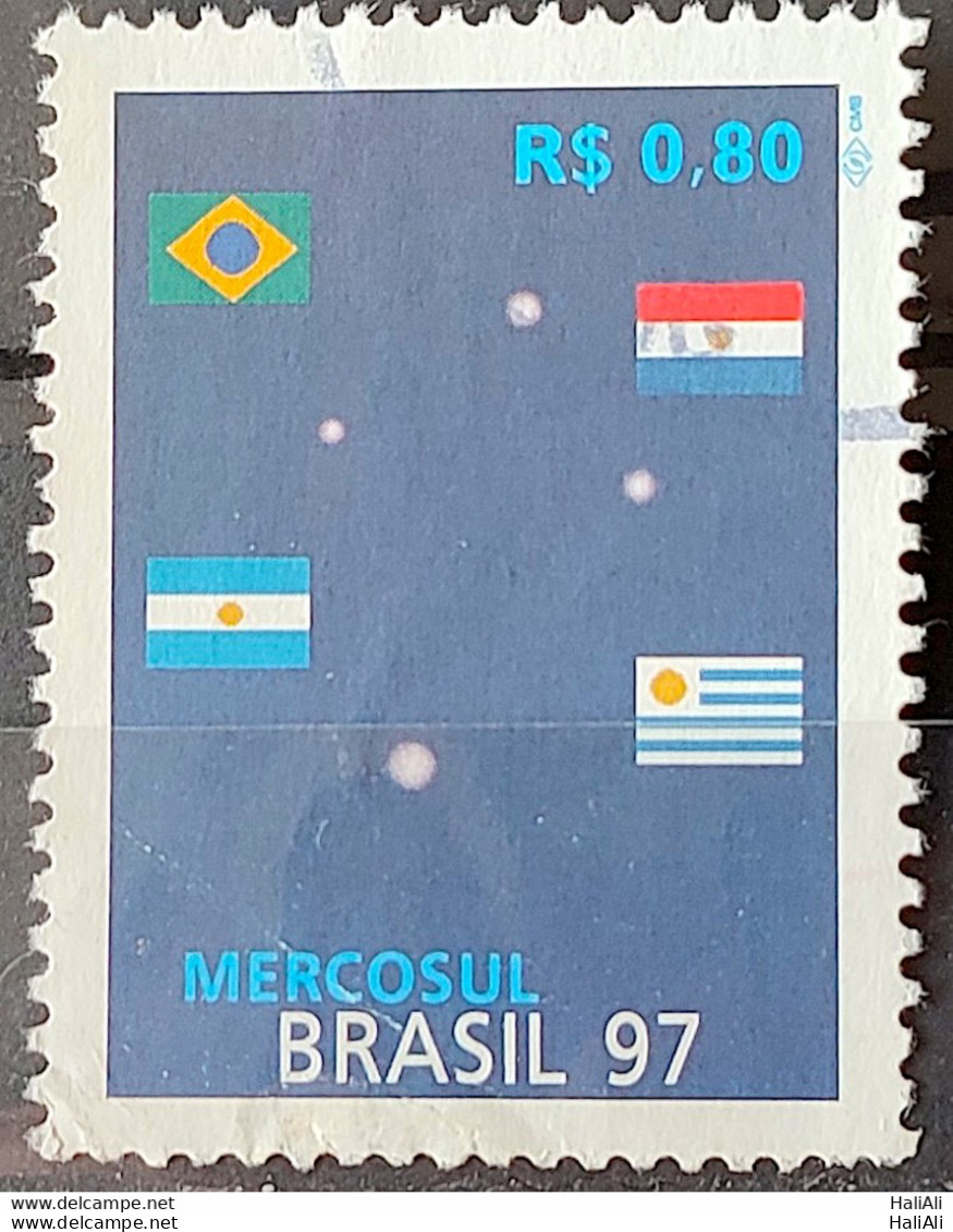 C 2044 Brazil Stamp Mercosur Paraguay Flag Argentina Uruguay Star 1997 Circulated 4 - Gebruikt