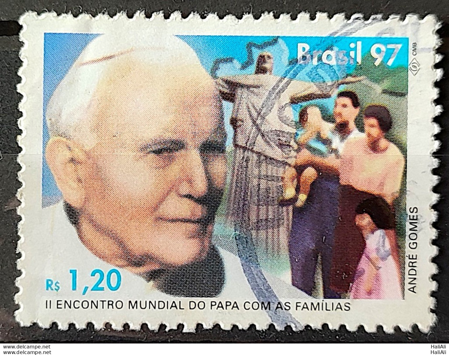 C 2043 Brazil Stamp World Pope Meeting With Families Religion 1997 Circulated 8 - Gebraucht