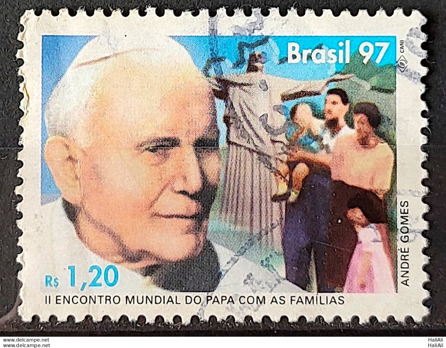 C 2043 Brazil Stamp World Pope Meeting With Families Religion 1997 Circulated 11 - Usados