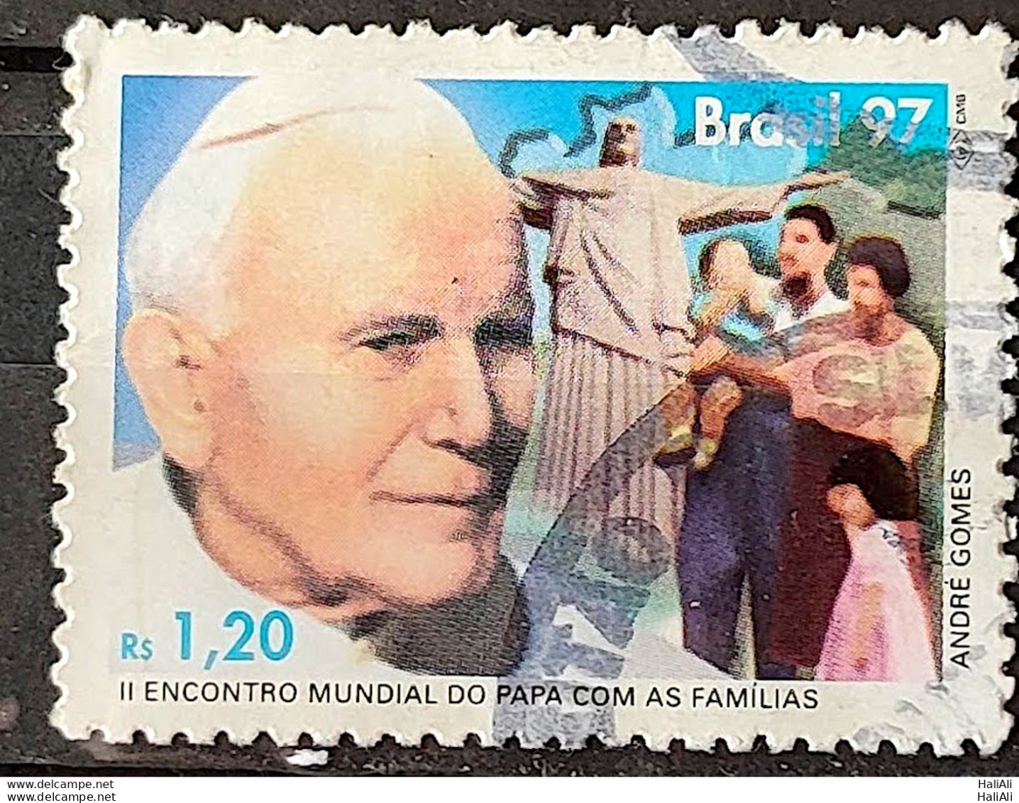 C 2043 Brazil Stamp World Pope Meeting With Families Religion 1997 Circulated 3 - Gebraucht