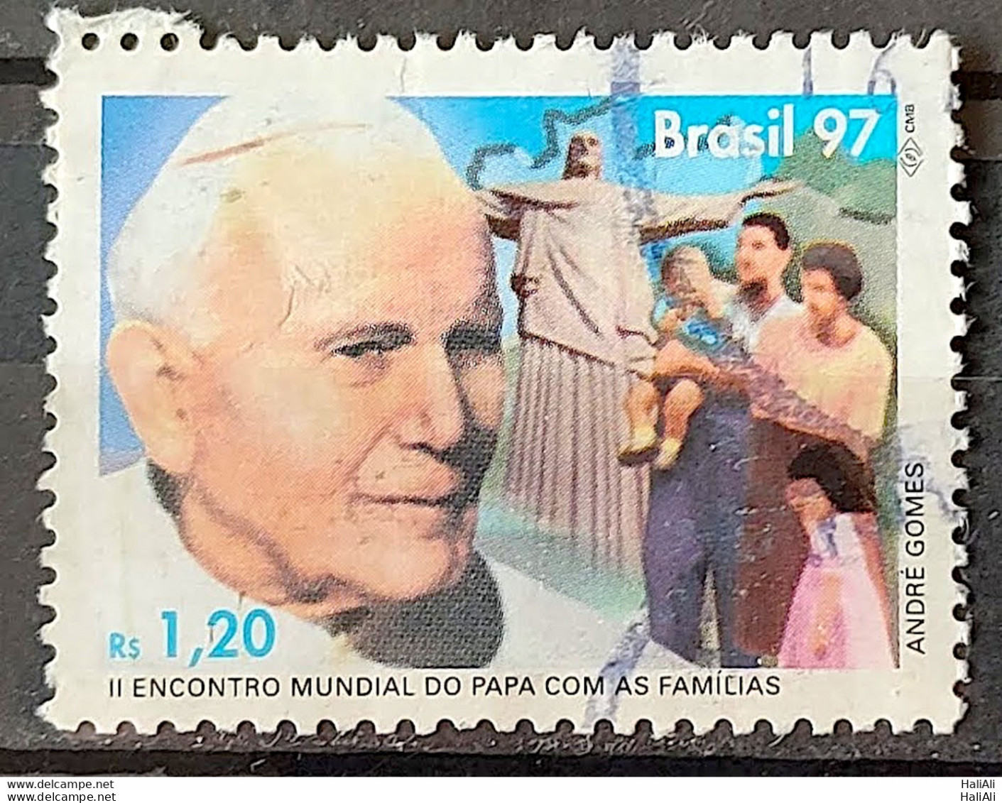 C 2043 Brazil Stamp World Pope Meeting With Families Religion 1997 Circulated 1 - Oblitérés