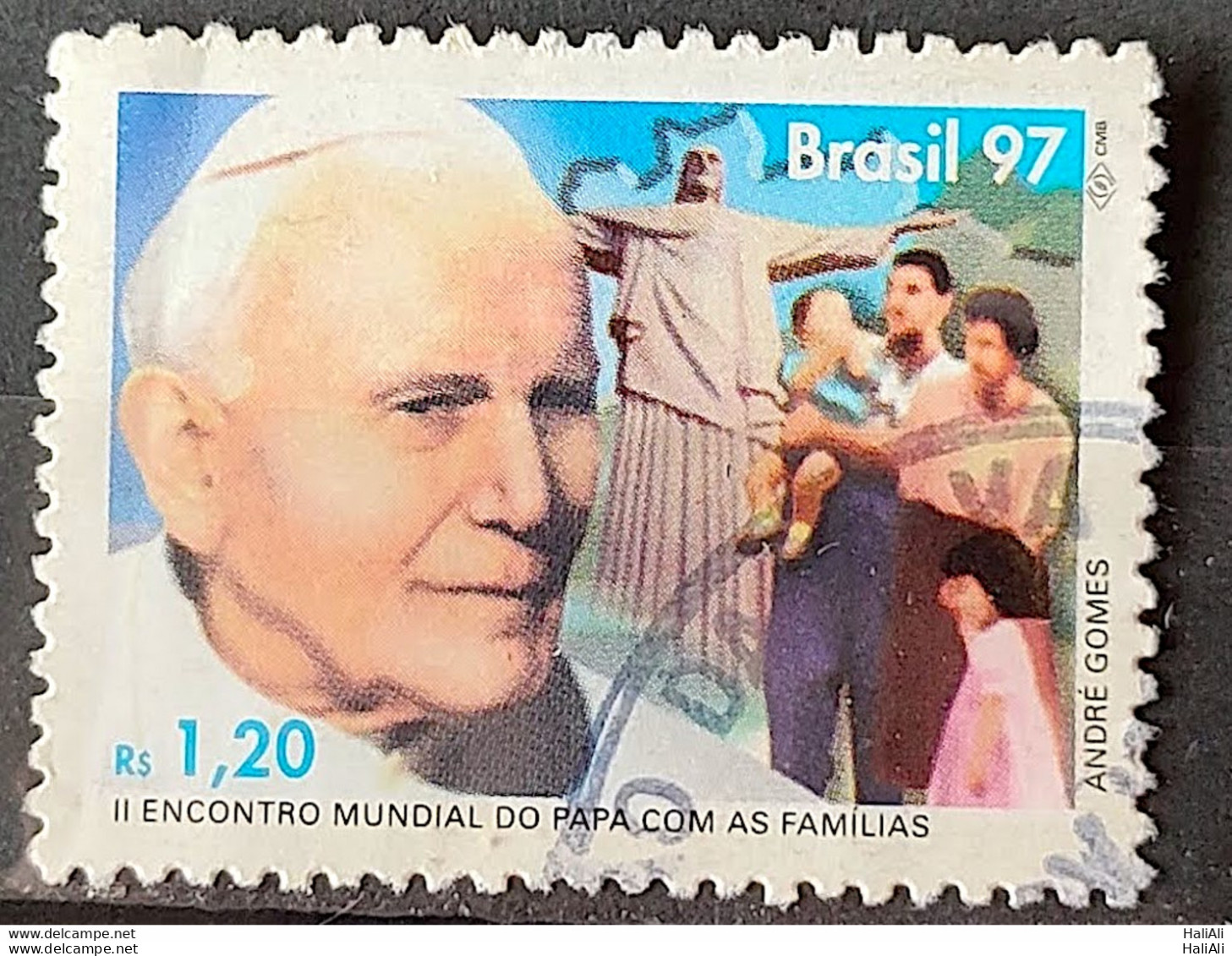 C 2043 Brazil Stamp World Pope Meeting With Families Religion 1997 Circulated 4 - Oblitérés