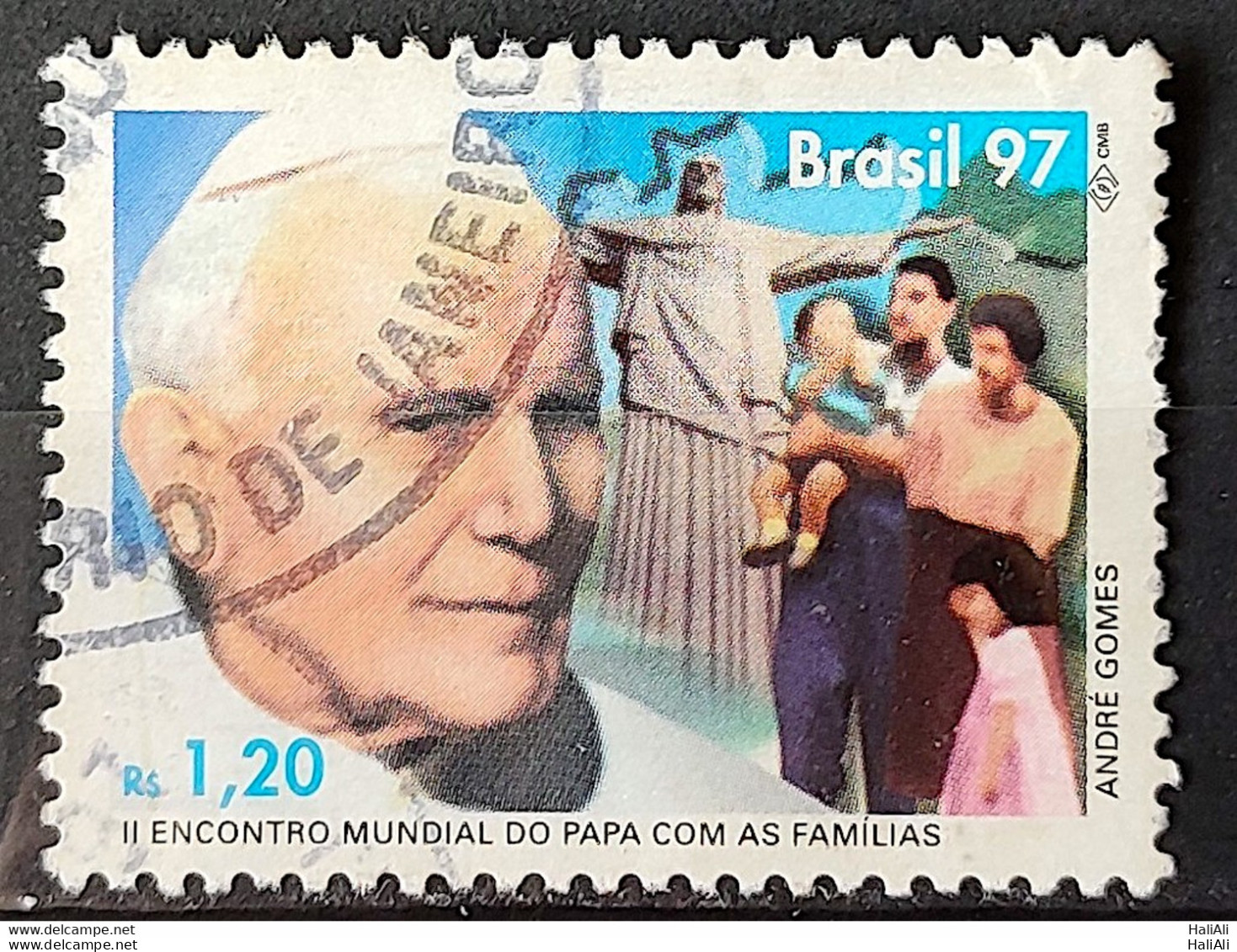 C 2043 Brazil Stamp World Pope Meeting With Families Religion 1997 Circulated 10 - Usati