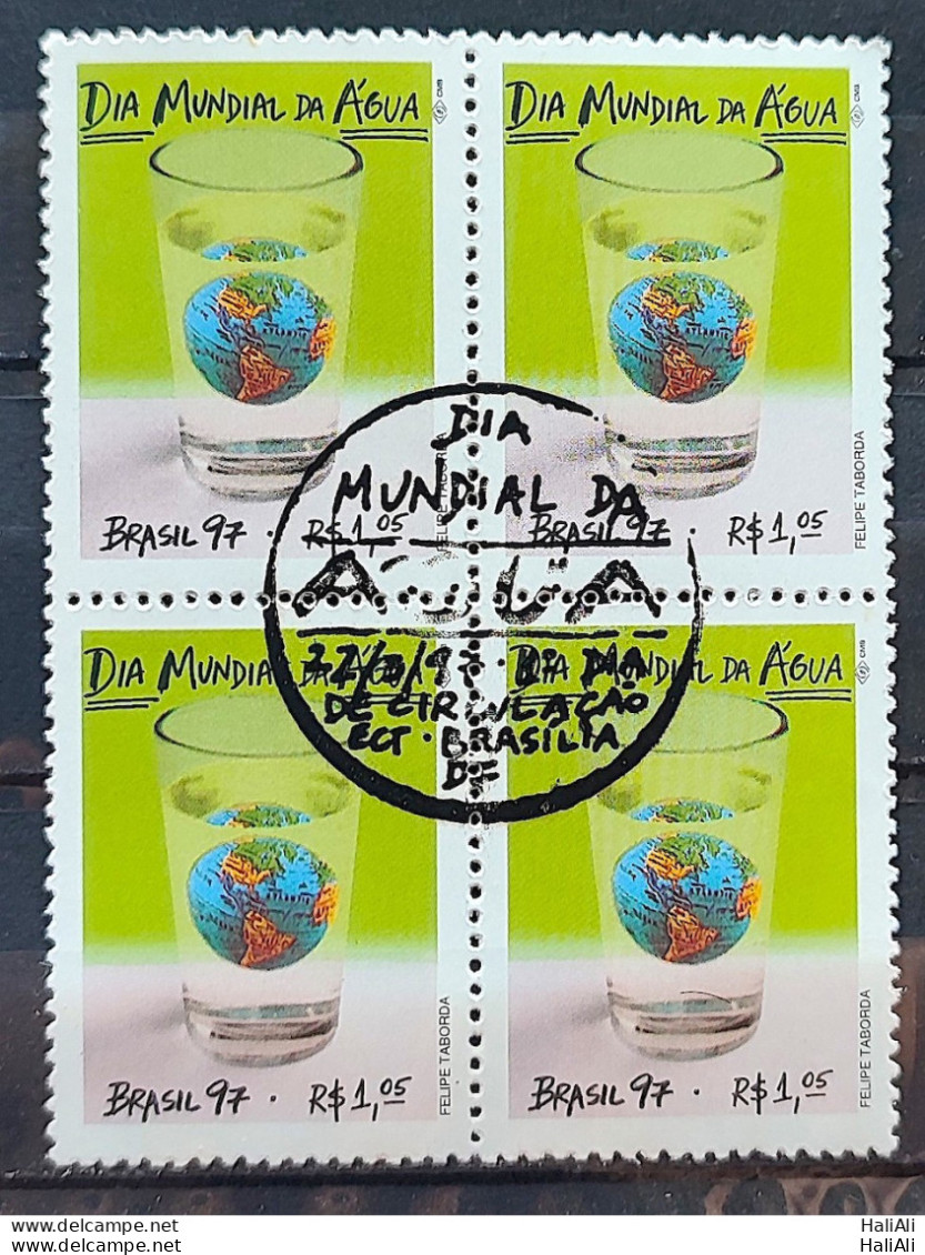 C 2027 Brazil Stamp World Water Day Map 1997 Block Of 4 Cbc Df - Unused Stamps