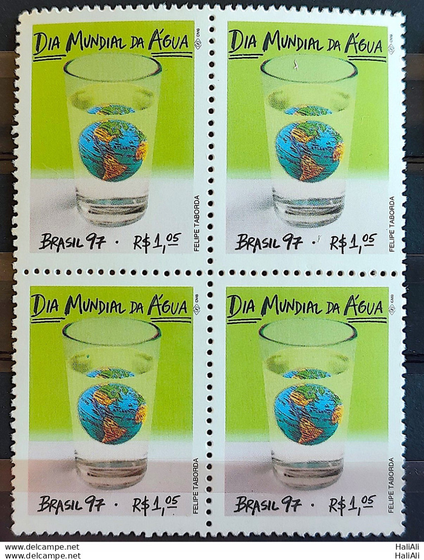 C 2027 Brazil Stamp World Water Day Map 1997 Block Of 4 - Unused Stamps