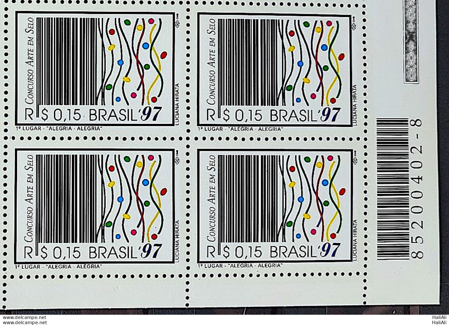 C 2026 Brazil Stamp Joy Art Bar Code 1997 Block Of 4 Bar Code - Unused Stamps
