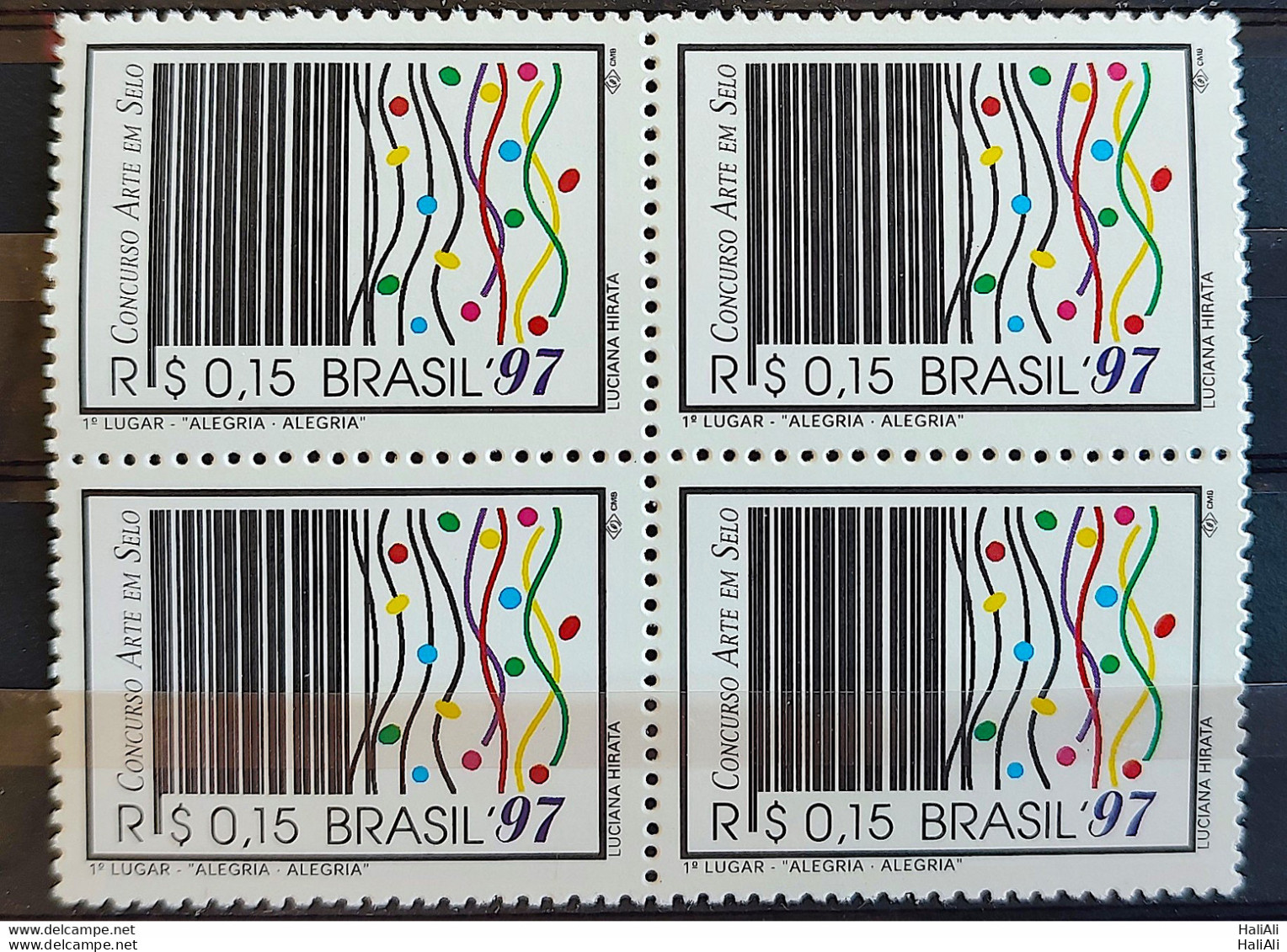 C 2026 Brazil Stamp Joy Art Bar Code 1997 Block Of 4 - Unused Stamps