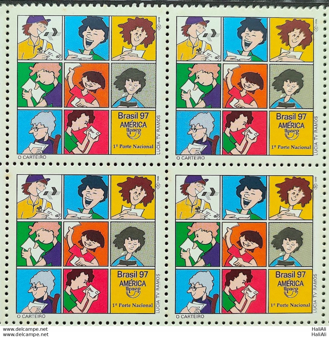C 2023 Brazil Stamp UPAEP Postal Service 1997 Block Of 4 - Unused Stamps