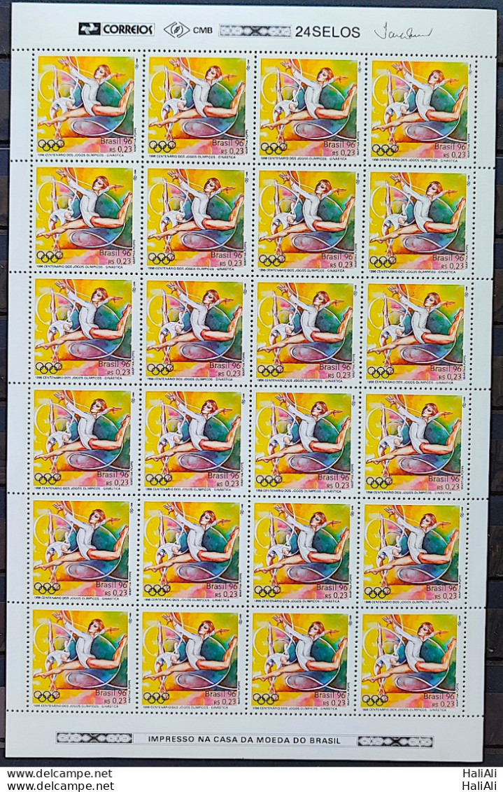 C 1997 Brazil Stamp 100 Years Olympic Games Atlanta 1996 Gymnastics Sheet - Neufs